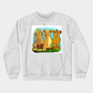 Lion Cubs of Aurora Mountain Crewneck Sweatshirt